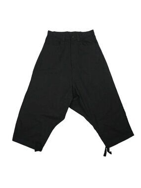 Y's Yohji Yamamoto Black Drop Crotch Harem Pants Cotton Rayon
